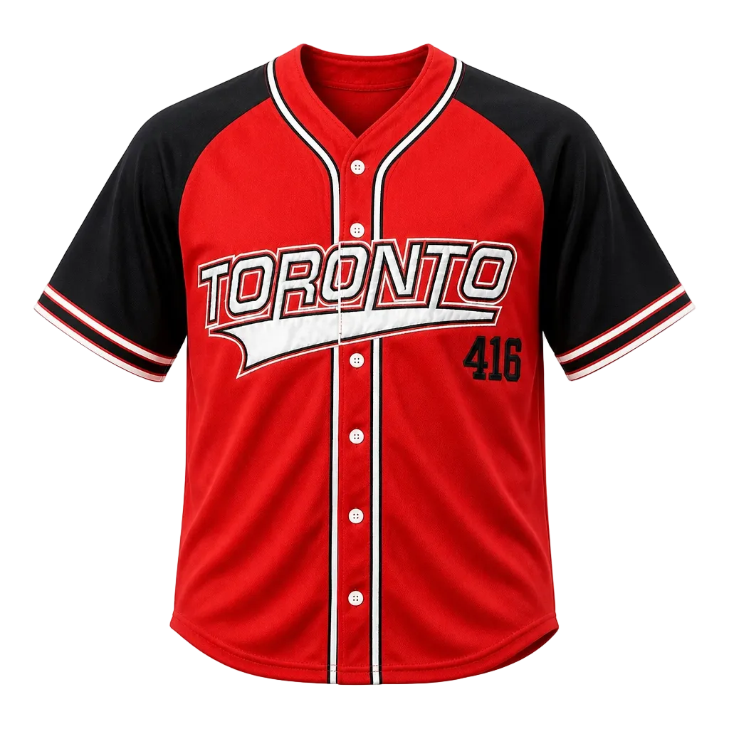 TORONTO 416 JERSEY EMBROIDERED WITH PATCH (RED/BLACK)