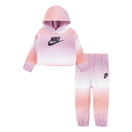 NIKE INFANT GIRLS PRINTED CLUB FLEECE JOGGERS SET (PINK SIZE 12M-24M)