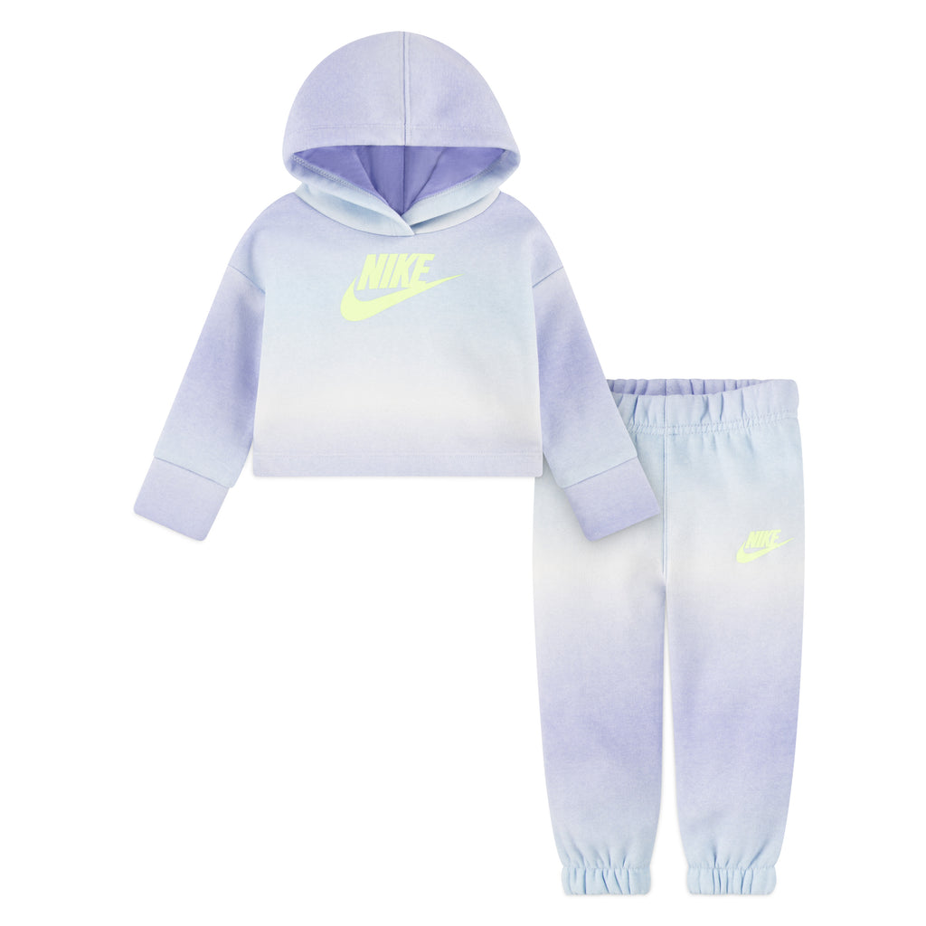 NIKE INFANT GIRLS PRINTED CLUB FLEECE JOGGERS SET (LIGHT BLUE SIZE 12M-24M)