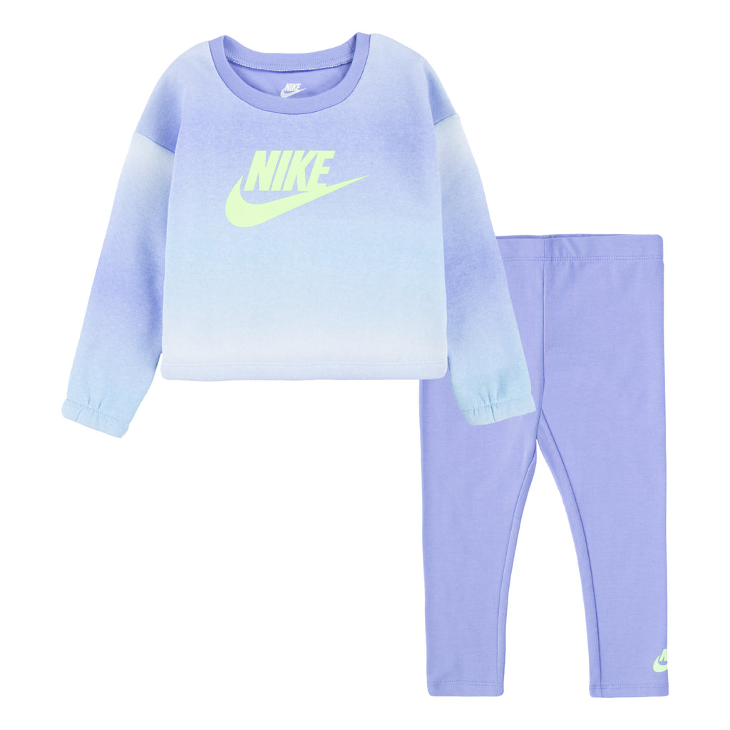 NIKE INFANT GIRLS PRINTED CLUB FLEECE LEGGINGS SET (LIGHT BLUE SIZE 12M-24M)