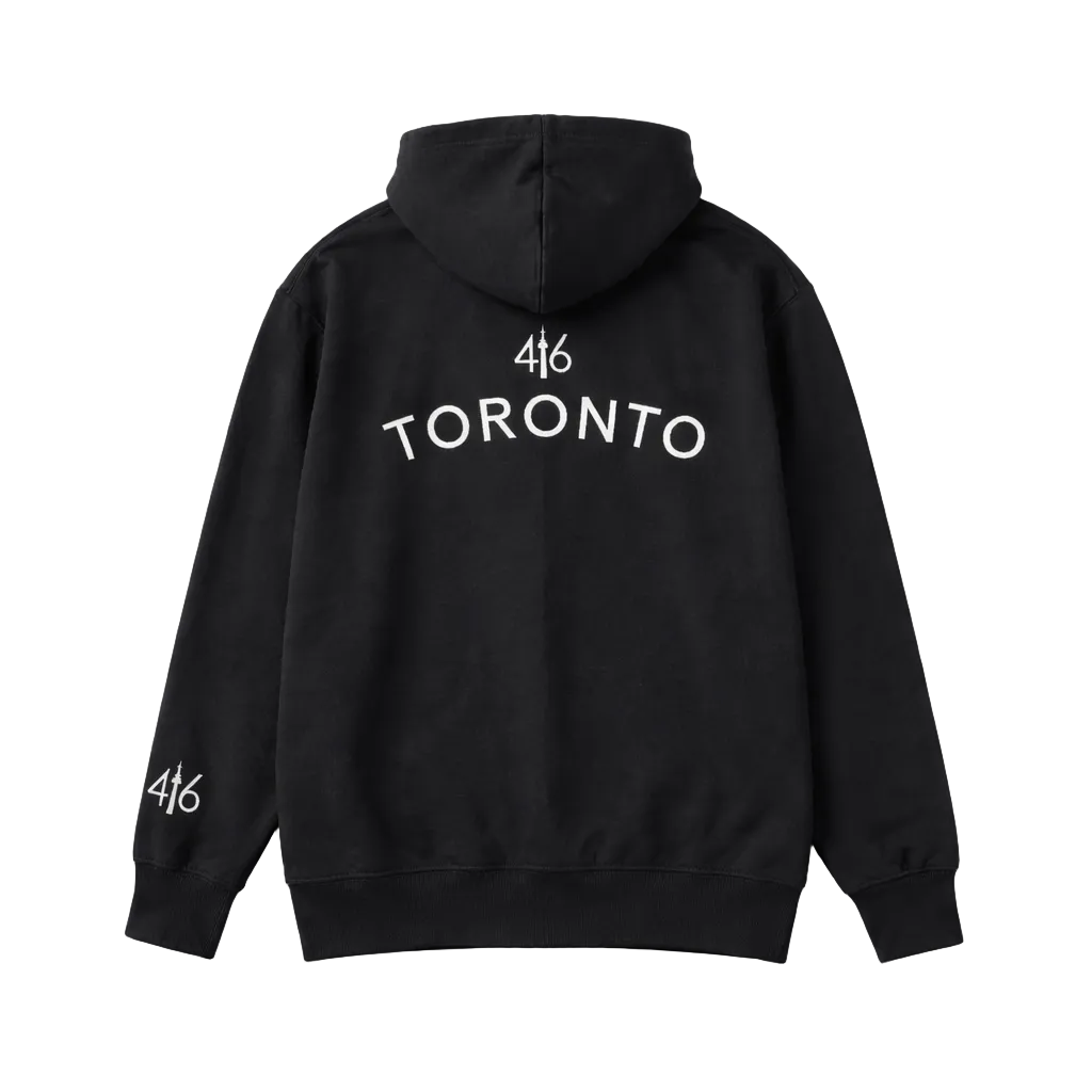 CITY OF DREAMS 416 MAPLE LEAF MEN'S ZIP-UP FLEECE TRACKSET (BLACK)