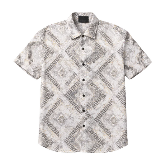 V.I.P. COLLECTION MEN'S BUTTON UP SHORT SLEEVES SHIRT (WHITE VFSS-6)