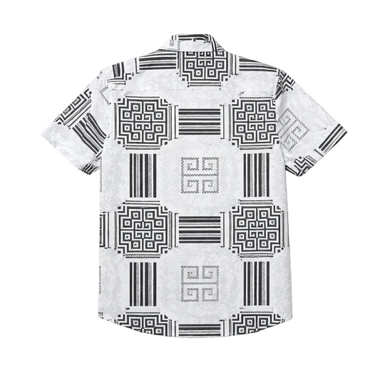 V.I.P. COLLECTION MEN'S BUTTON UP SHORT SLEEVES SHIRT (WHITE VFSS-51)