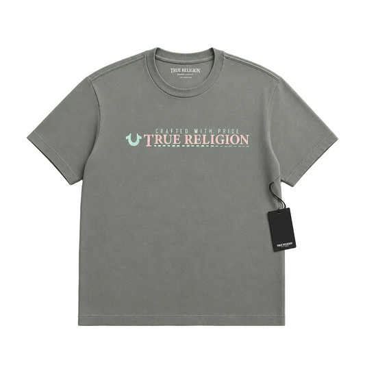 TRUE RELIGION DASH LOGO TEE (BALSAM GREEN)