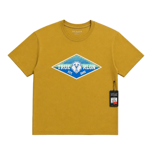 TRUE RELIGION BUDDHA FACE LOGO TEE (ANTIQUE GOLD)