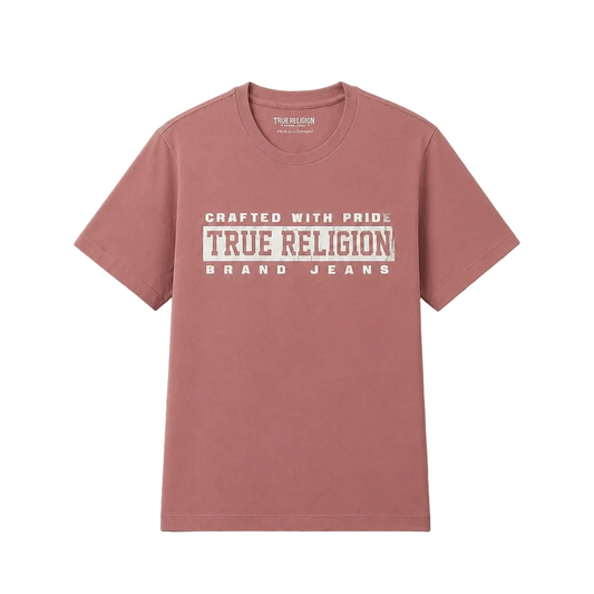TRUE RELIGION FOIL LOGO CREW NECK TEE (SANGRIA)