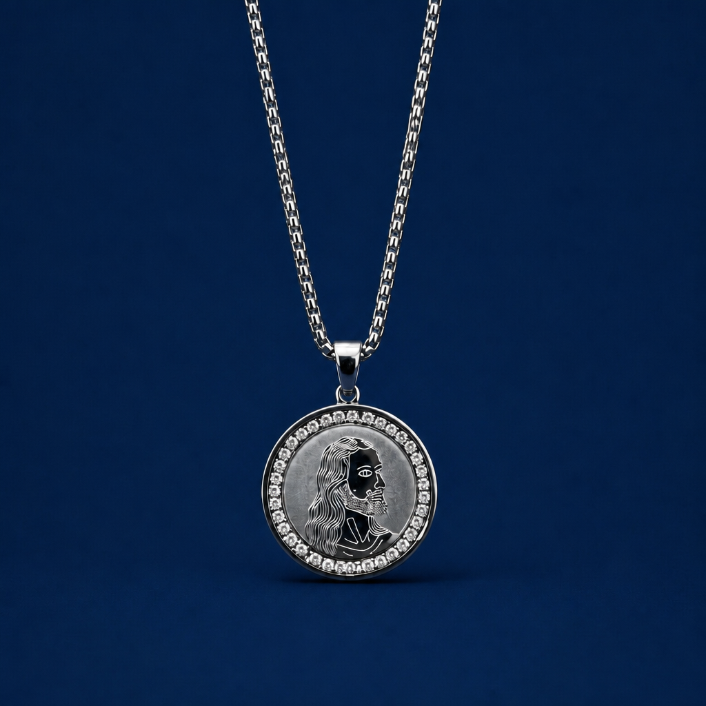 24INCH 2MM SILVER TONE STAINLESS STEEL PENDANT & CHAIN NECKLACE