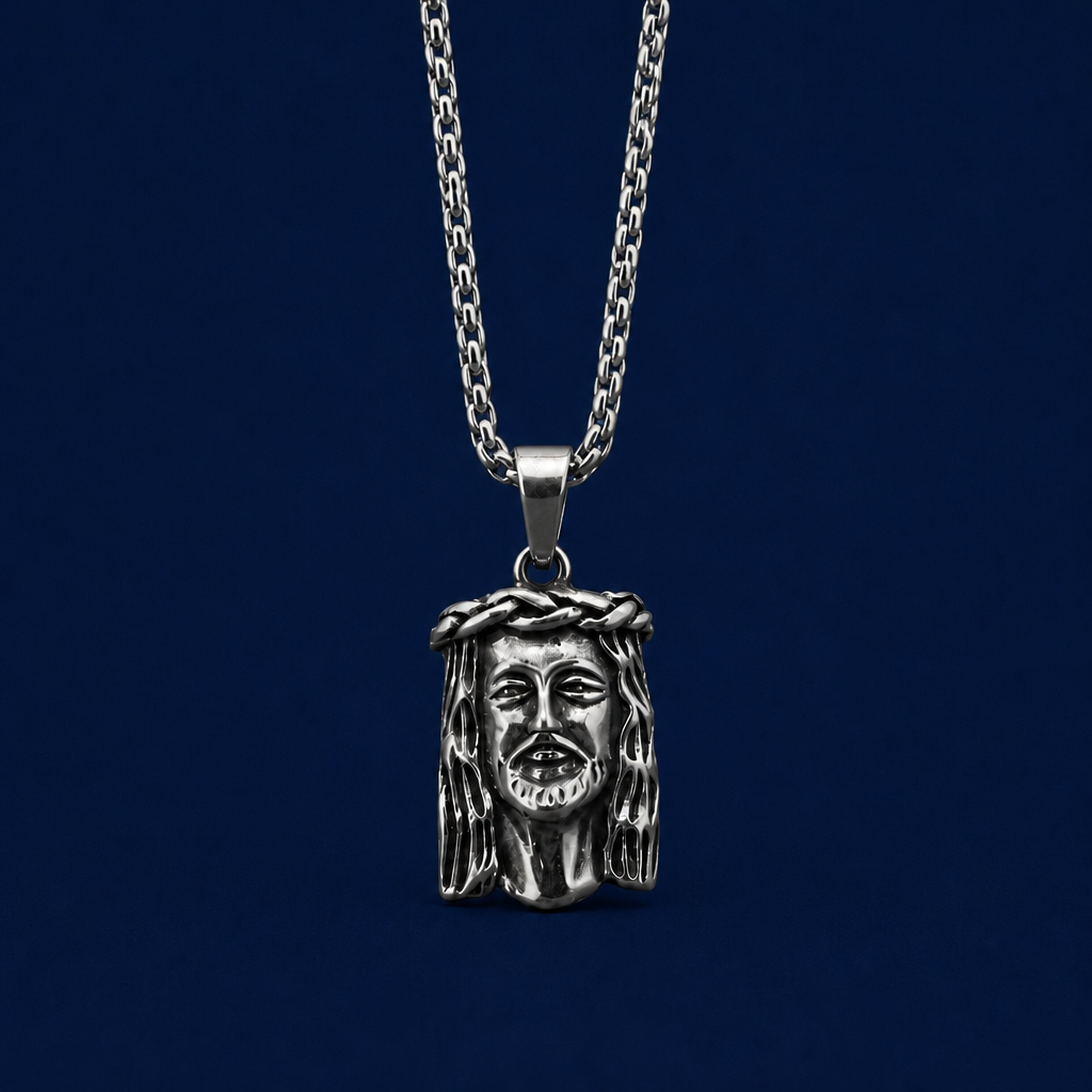 24INCH 2MM SILVER TONE STAINLESS STEEL PENDANT & CHAIN NECKLACE
