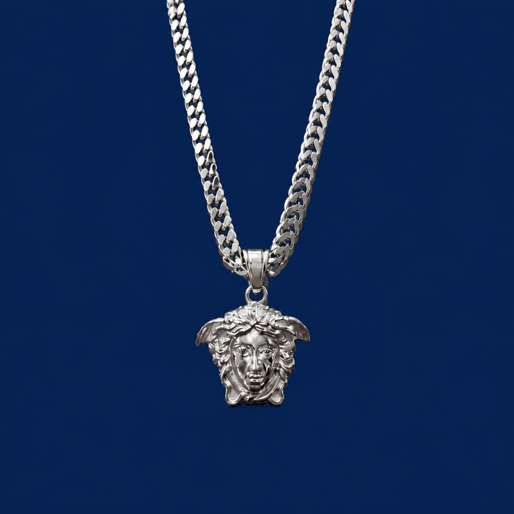26INCH 4MM SILVER TONE STAINLESS STEEL PENDANT & CHAIN NECKLACE