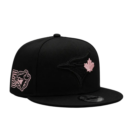MEN'S NEW ERA MLB BLACK & PINK TORONTO BLUE JAYS 50TH SEASON PATCH 9FIFTY SNAPBACK HAT