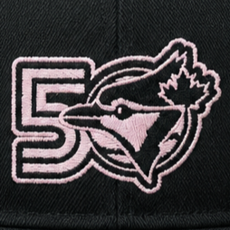 MEN'S NEW ERA MLB BLACK & PINK TORONTO BLUE JAYS 50TH SEASON PATCH 9FIFTY SNAPBACK HAT
