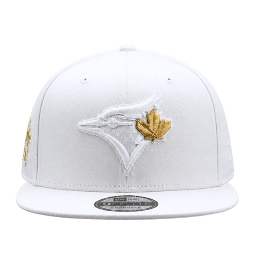 NEW ERA 9FIFTY MLB TORONTO BLUE JAYS 50TH ANNIVERSARY WHITE/GOLD SNAPBACK HAT