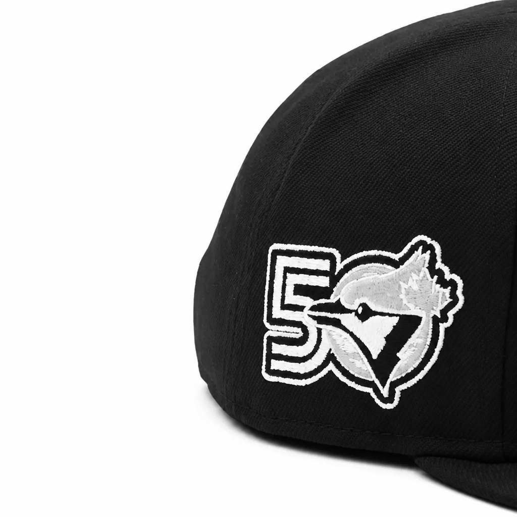MEN'S NEW ERA MLB BLACK & GREY TORONTO BLUE JAYS 50TH SEASON PATCH 9FIFTY SNAPBACK HAT