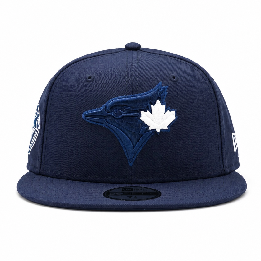 MEN'S NEW ERA MLB NAVY BLUE & WHITE TORONTO BLUE JAYS 50TH SEASON PATCH 9FIFTY SNAPBACK HAT