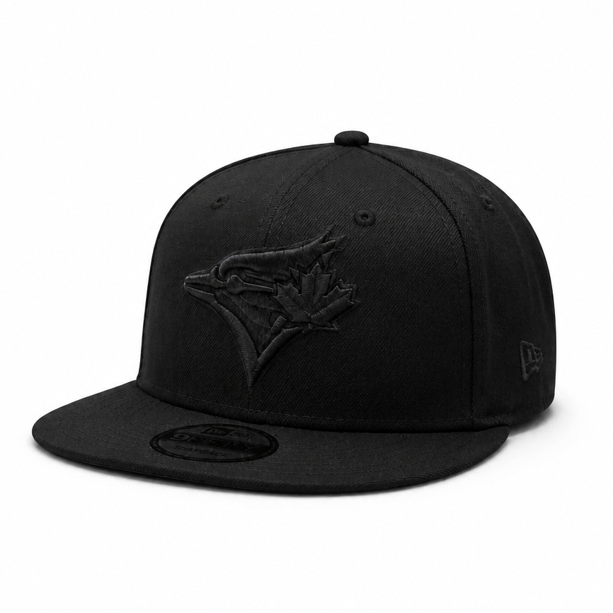 MEN'S NEW ERA MLB ALL BLACK TORONTO BLUE JAYS 50TH SEASON PATCH 9FIFTY SNAPBACK HAT