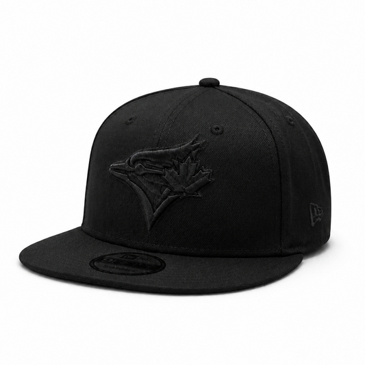 MEN'S NEW ERA MLB ALL BLACK TORONTO BLUE JAYS 50TH SEASON PATCH 9FIFTY SNAPBACK HAT