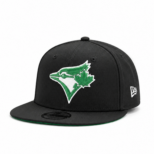 MEN'S NEW ERA MLB BLACK & GREEN TORONTO BLUE JAYS 50TH SEASON PATCH 9FIFTY SNAPBACK HAT