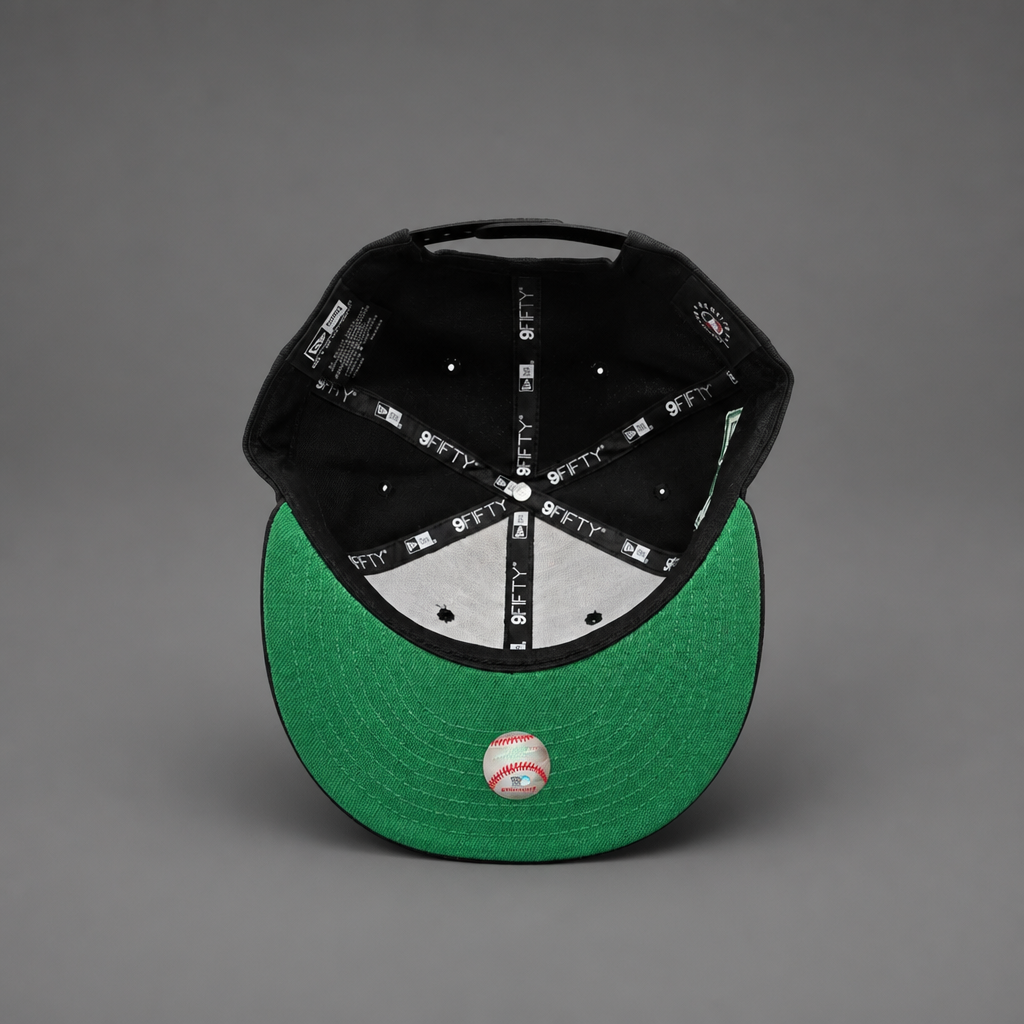 MEN'S NEW ERA MLB BLACK & GREEN TORONTO BLUE JAYS 50TH SEASON PATCH 9FIFTY SNAPBACK HAT
