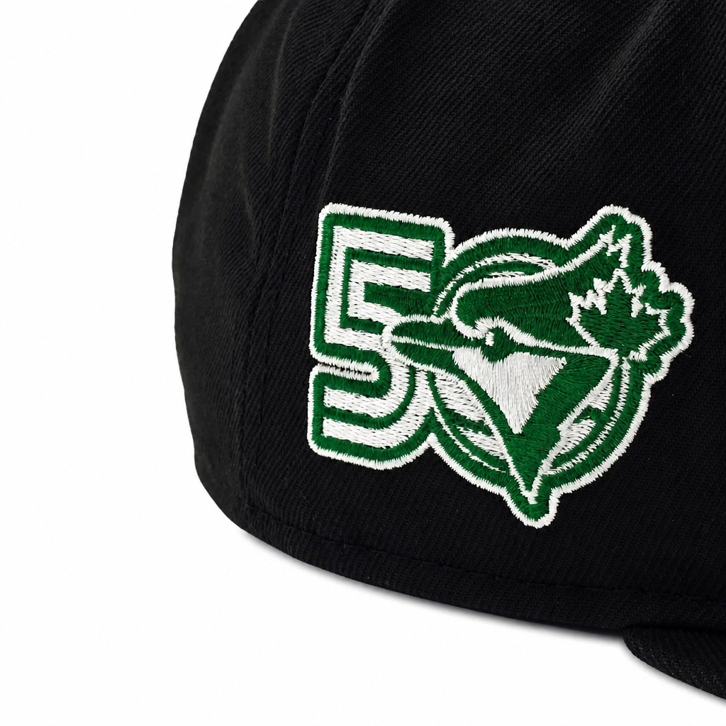 MEN'S NEW ERA MLB BLACK & GREEN TORONTO BLUE JAYS 50TH SEASON PATCH 9FIFTY SNAPBACK HAT