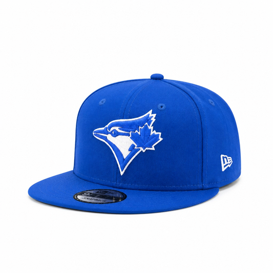 MEN'S NEW ERA MLB BLACK & ROYAL BLUE TORONTO BLUE JAYS 50TH SEASON PATCH 9FIFTY SNAPBACK HAT
