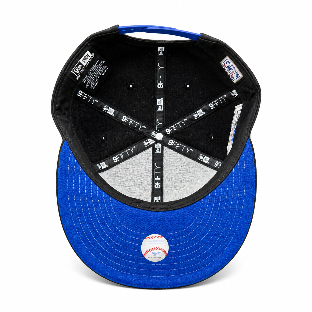 MEN'S NEW ERA MLB BLACK & ROYAL BLUE TORONTO BLUE JAYS 50TH SEASON PATCH 9FIFTY SNAPBACK HAT