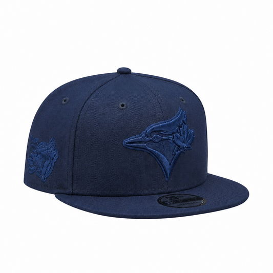 MEN'S NEW ERA MLB ALL NAVY BLUE TORONTO BLUE JAYS 50TH SEASON PATCH 9FIFTY SNAPBACK HAT