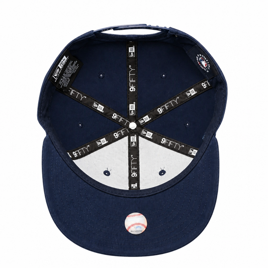 MEN'S NEW ERA MLB ALL NAVY BLUE TORONTO BLUE JAYS 50TH SEASON PATCH 9FIFTY SNAPBACK HAT