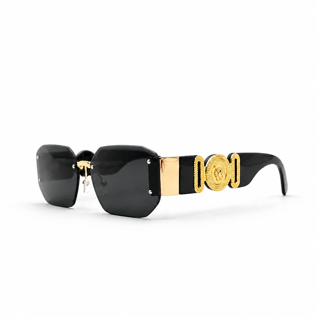BLACK/GOLD DESIGNER SUNGLASSES (J7438)