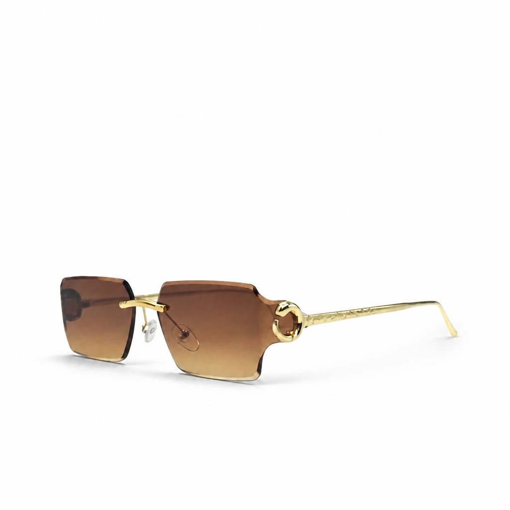 BROWN/GOLD DESIGNER SUNGLASSES (J7582)