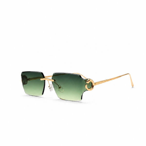 GREEN/GOLD DESIGNER SUNGLASSES (J7582)