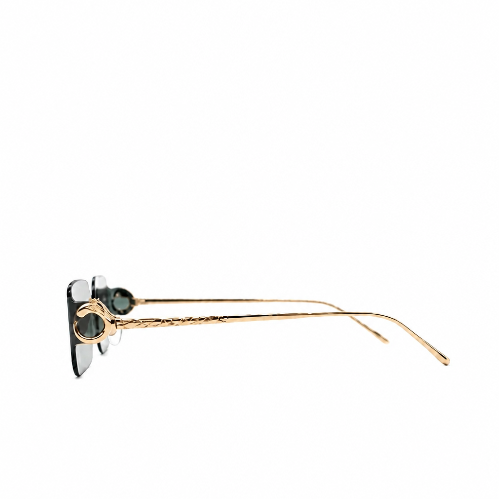 GREEN/GOLD DESIGNER SUNGLASSES (J7582)
