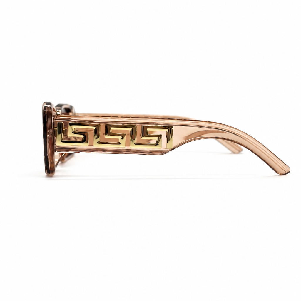 CLEAR PEACH/GOLD DESIGNER SUNGLASSES (J7531P)