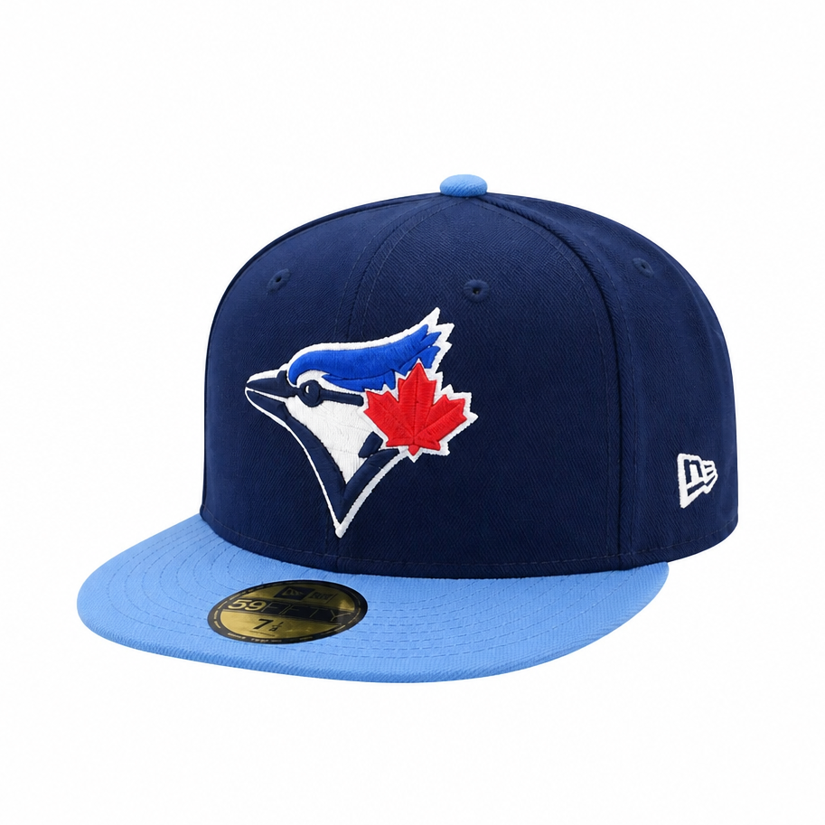 59FIFTY NEW ERA MEN'S MLB TORONTO BLUE JAYS ALTERNATE 4 AUTHENTIC COLLECTION ON-FIELD NAVY/POWDER BLUE FITTED HAT