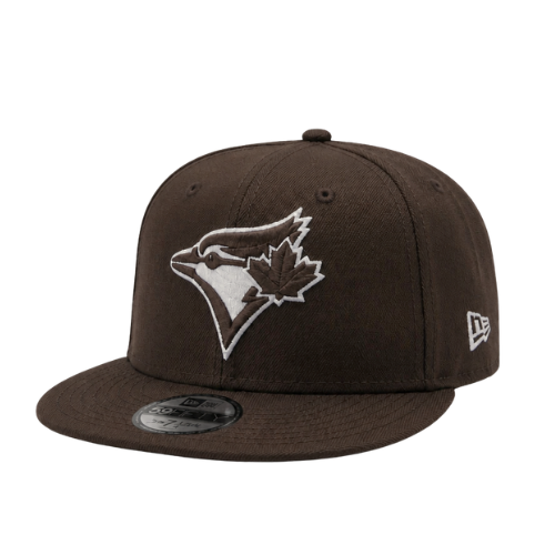 MEN'S NEW ERA MLB BROWN & WHITE TORONTO BLUE JAYS 50TH SEASON PATCH 9FIFTY SNAPBACK HAT