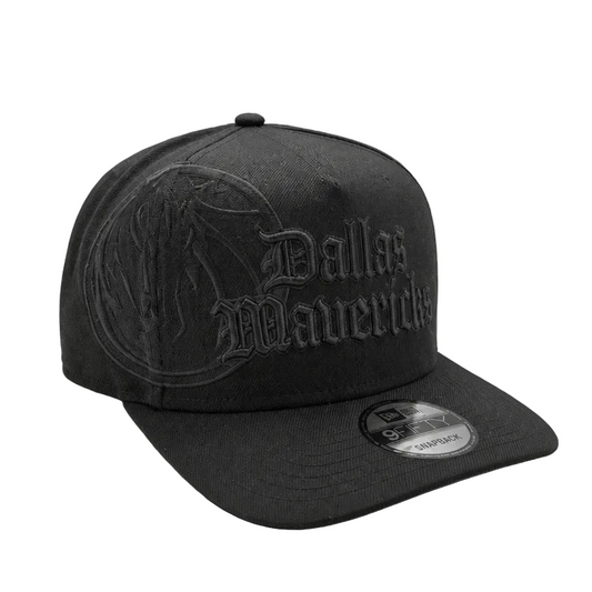 NEW ERA MEN'S 9FIFTY A-FRAME NBA DALLAS MAVERICKS BLACK SNAPBACK HAT