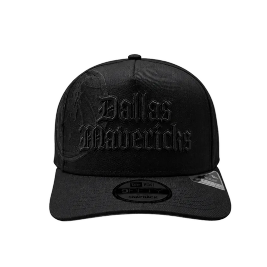 NEW ERA MEN'S 9FIFTY A-FRAME NBA DALLAS MAVERICKS BLACK SNAPBACK HAT