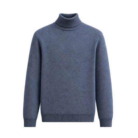 ROUGH DRESS MEN'S LONG SLEEVE NAVY BLUE TURTLE NECK