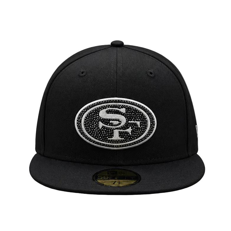 59FIFTY MEN'S NEW ERA NFL SAN FRANCISCO 49ERS BLACK W/ RHINESTONE LOGO FITTED HAT