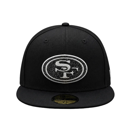 59FIFTY MEN'S NEW ERA NFL SAN FRANCISCO 49ERS BLACK W/ RHINESTONE LOGO FITTED HAT
