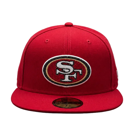59FIFTY MEN'S NEW ERA NFL SAN FRANCISCO 49ERS RED W/ RHINESTONE LOGO FITTED HAT