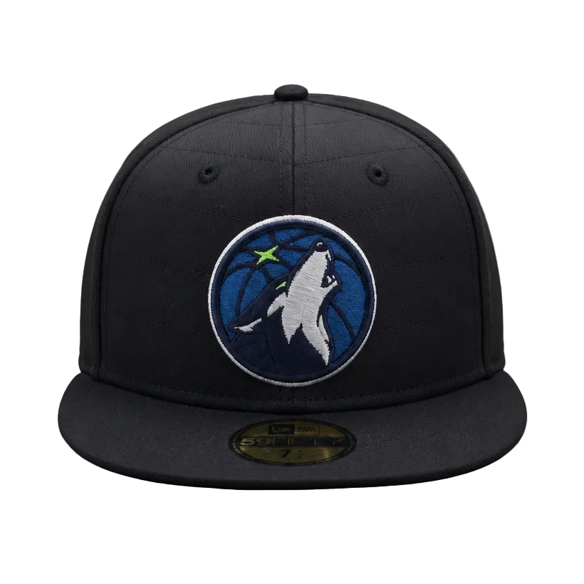 NEW ERA 59FIFTY NBA MINNESOTA TIMBERWOLVES BLACK FITTED HAT