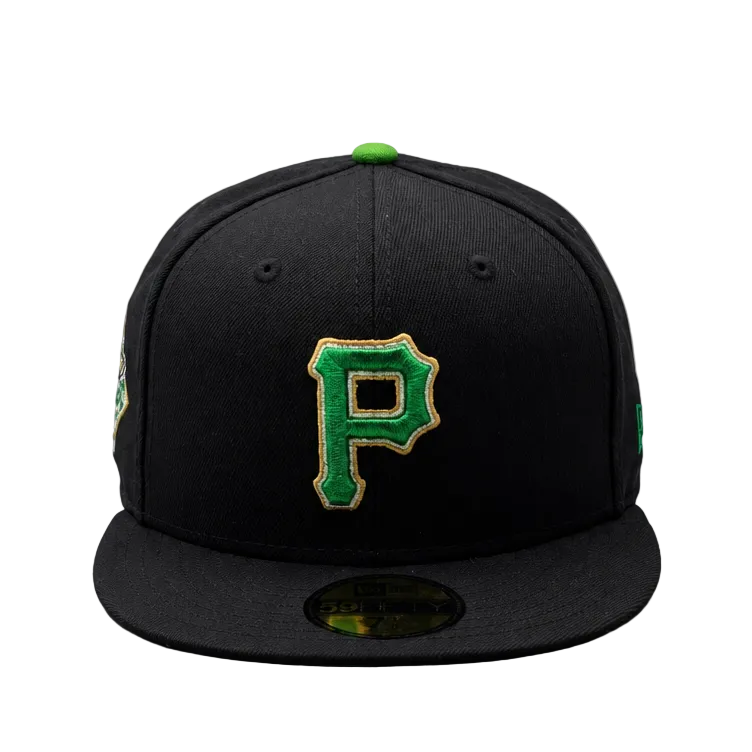 NEW ERA 59FIFTY MLB PITTSBURGH PIRATES BLACK & GREEN FITTED HAT