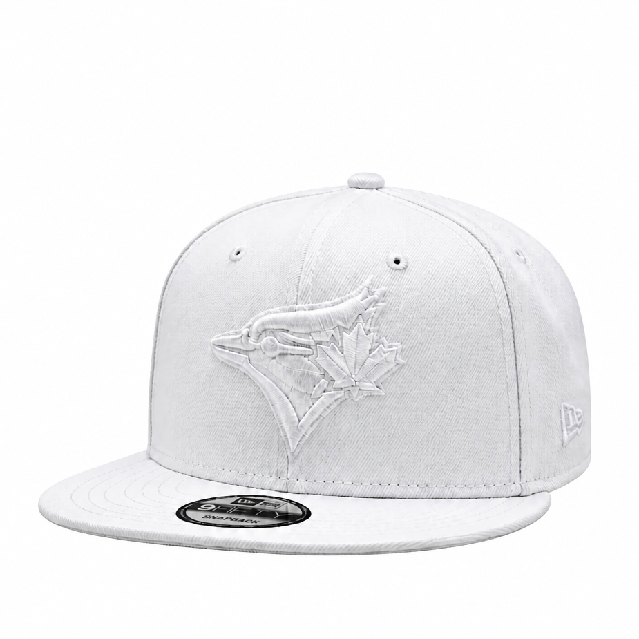 MEN'S NEW ERA MLB ALL WHITE TORONTO BLUE JAYS 50TH SEASON PATCH 9FIFTY SNAPBACK HAT