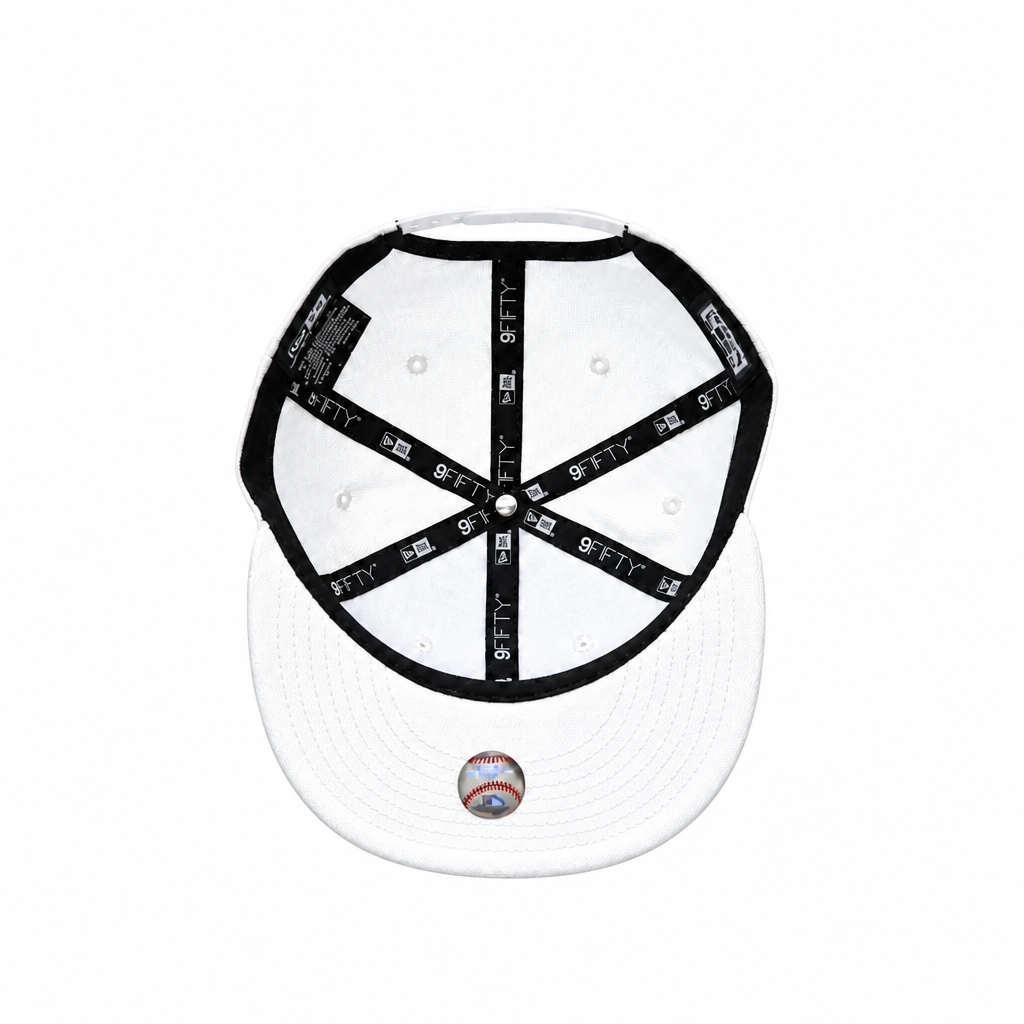 MEN'S NEW ERA MLB ALL WHITE TORONTO BLUE JAYS 50TH SEASON PATCH 9FIFTY SNAPBACK HAT