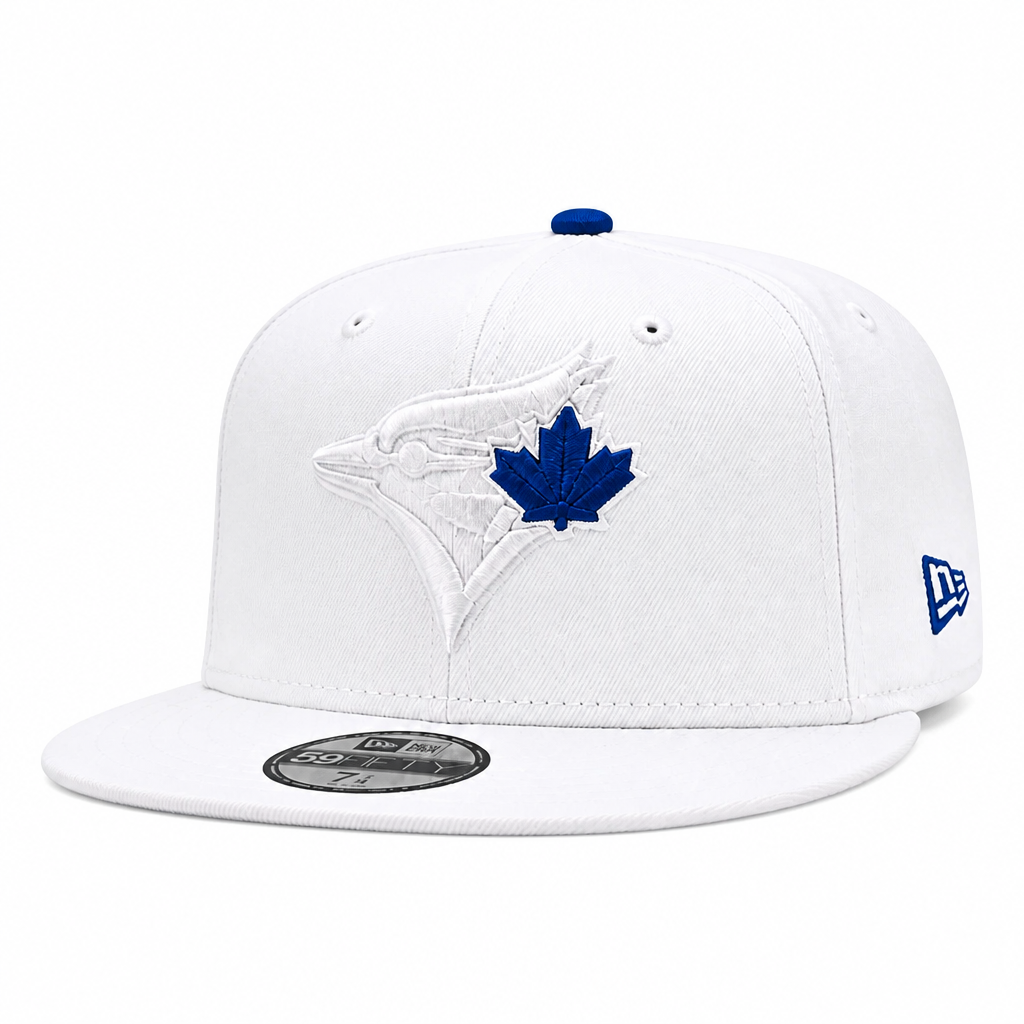 MEN'S NEW ERA MLB WHITE & ROYAL BLUE TORONTO BLUE JAYS 50TH SEASON PATCH 9FIFTY SNAPBACK HAT