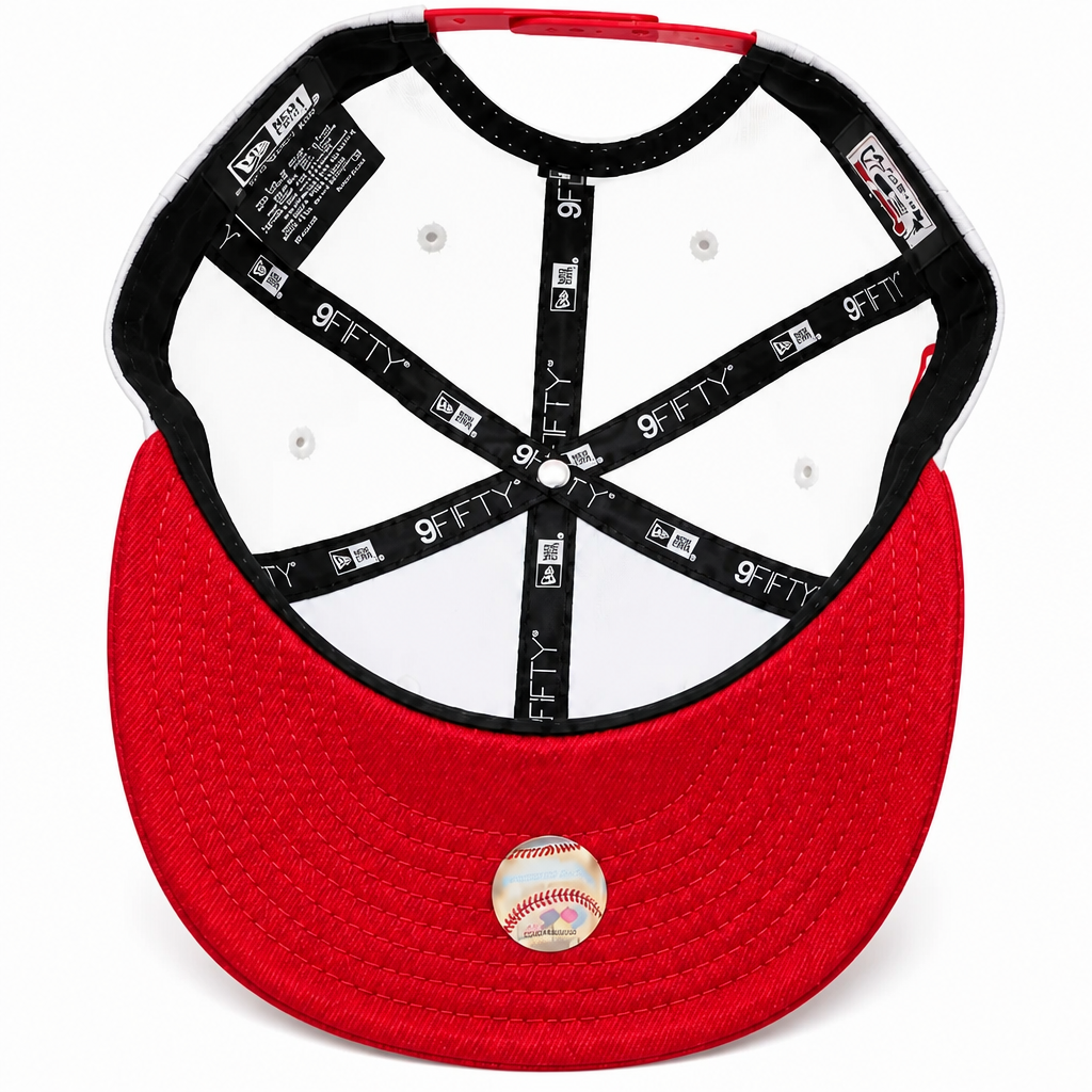 MEN'S NEW ERA MLB WHITE & SCARLET RED TORONTO BLUE JAYS 50TH SEASON PATCH 9FIFTY SNAPBACK HAT