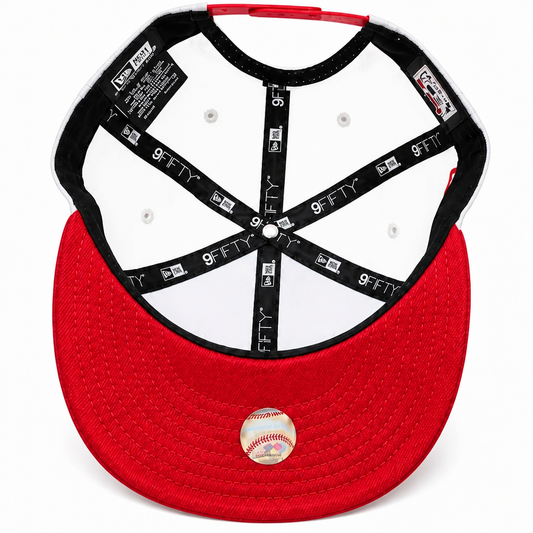 MEN'S NEW ERA MLB WHITE & SCARLET RED TORONTO BLUE JAYS 50TH SEASON PATCH 9FIFTY SNAPBACK HAT