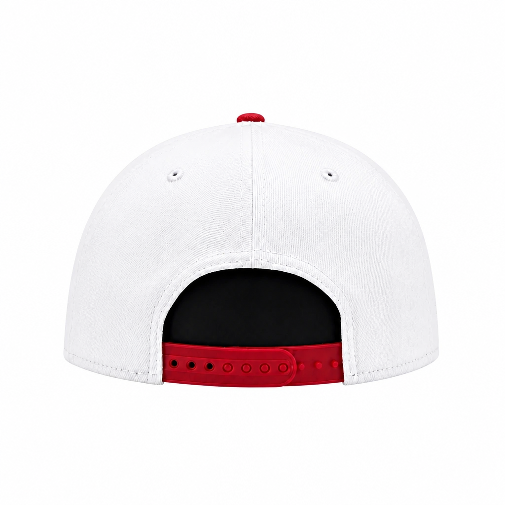 MEN'S NEW ERA MLB WHITE & SCARLET RED TORONTO BLUE JAYS 50TH SEASON PATCH 9FIFTY SNAPBACK HAT