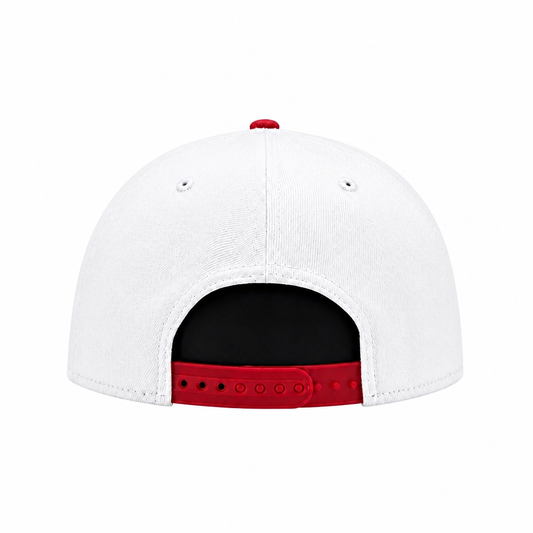 MEN'S NEW ERA MLB WHITE & SCARLET RED TORONTO BLUE JAYS 50TH SEASON PATCH 9FIFTY SNAPBACK HAT
