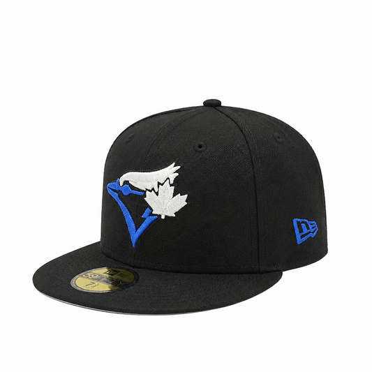 NEW ERA 59FIFTY TORONTO BLUE JAYS BLACK WITH BLUE LOGO FITTED HAT